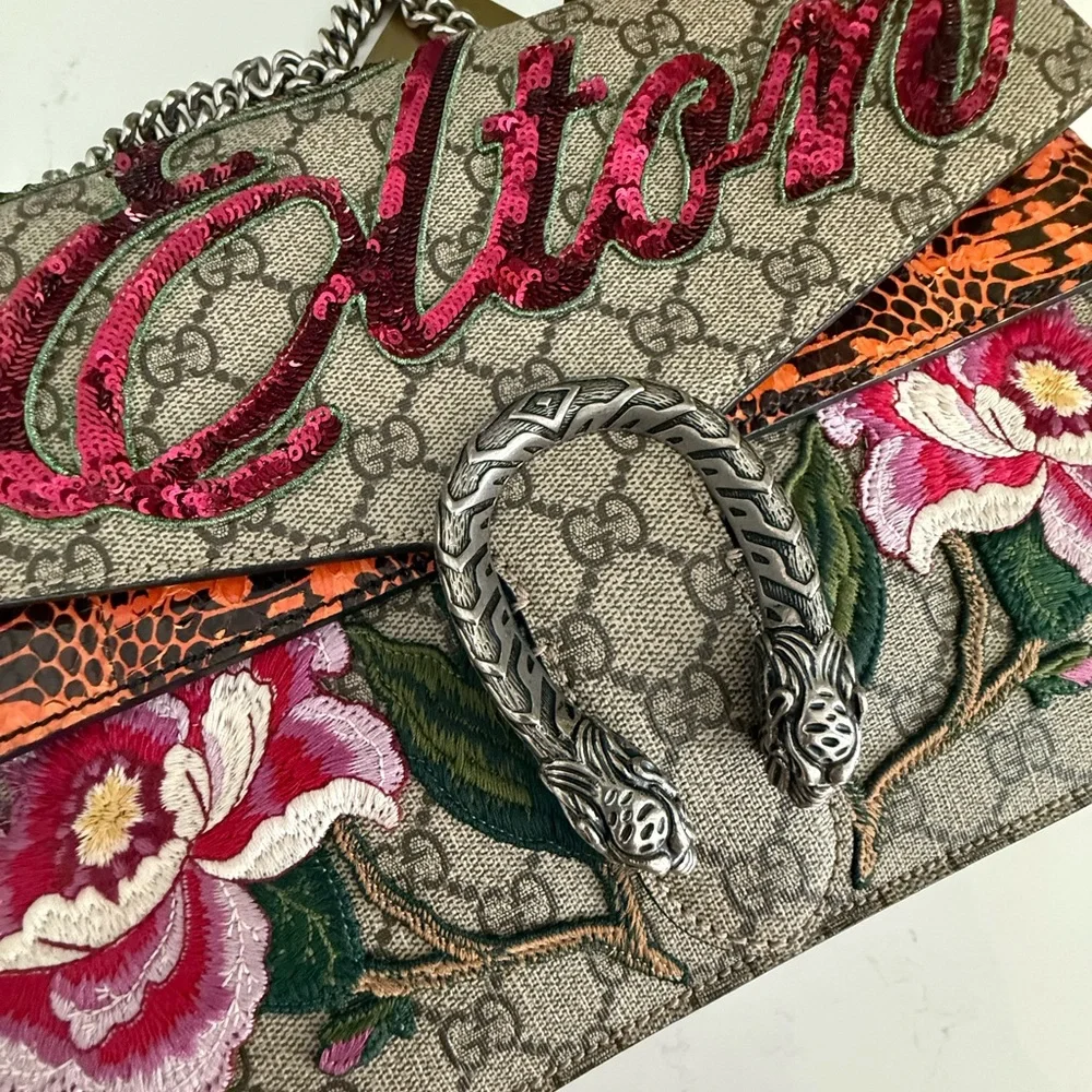 Gucci GG Supreme Medium Elton Dionysus Shoulder Elton Bag ~ EUC w/Dust Bag - Picture 8 of 16